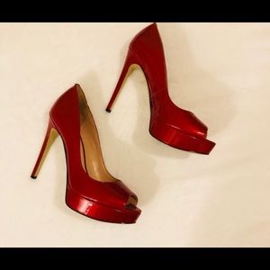 Enzo Angiolini Red Sparkly Pump Heels